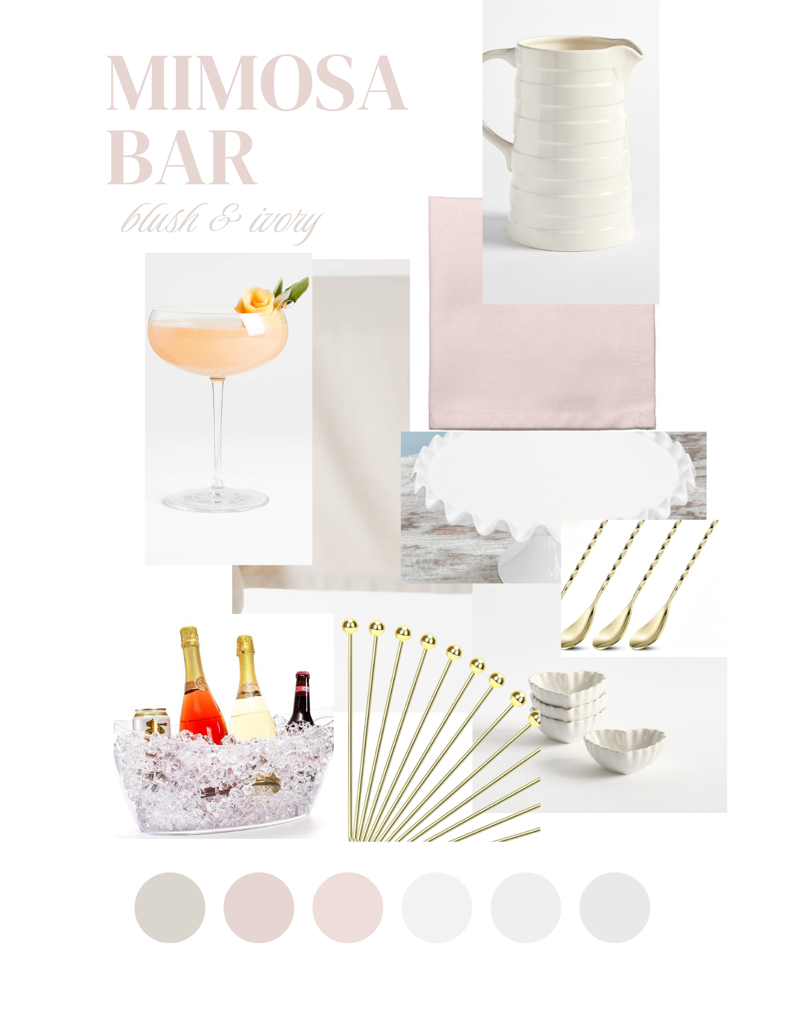 Bridal Shower Mimosa Bar Ivory Blush
