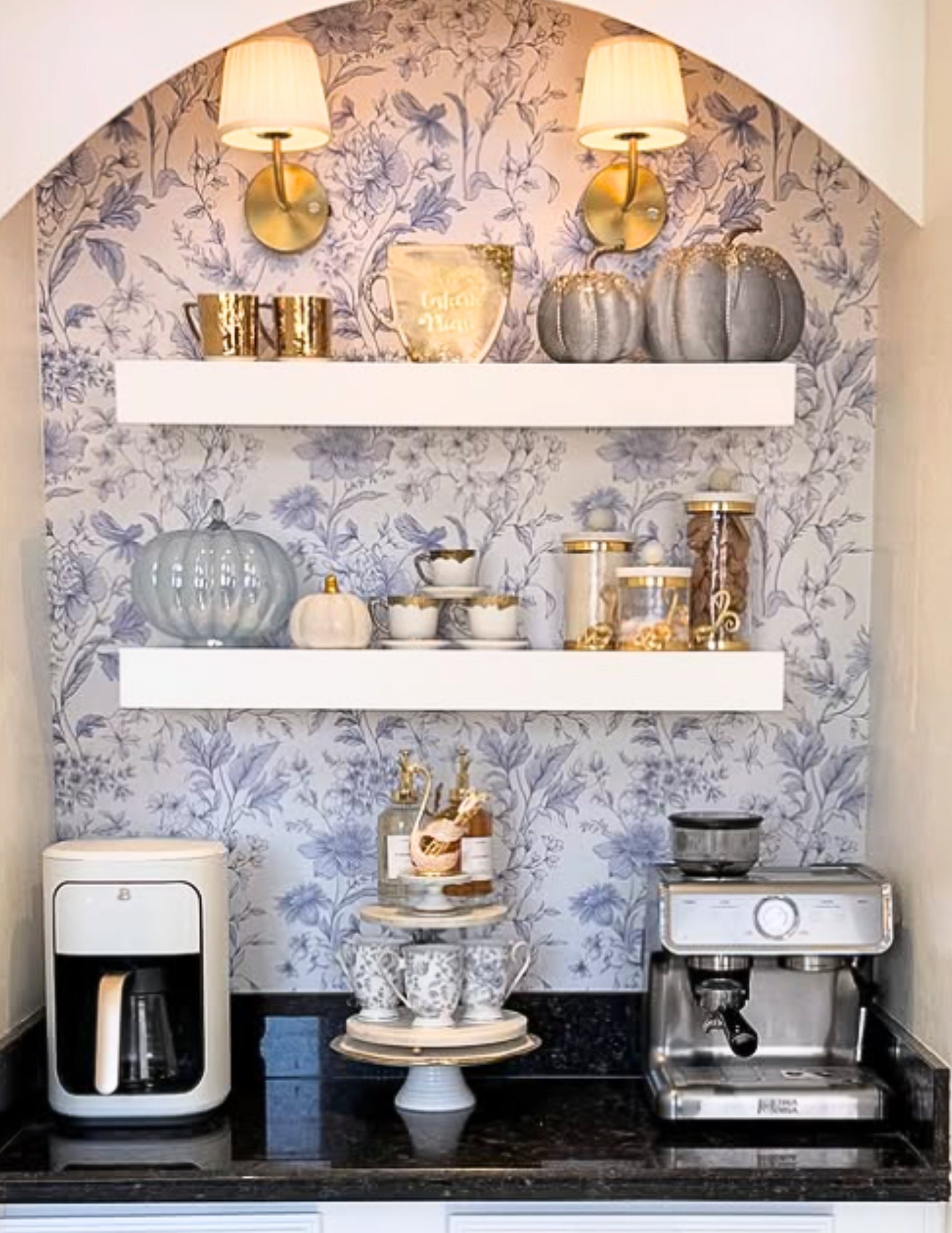 Blue and White Coffee Bars