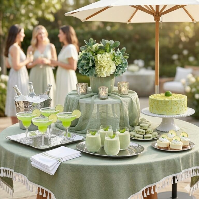 Sage Green Wedding Dessert Bar